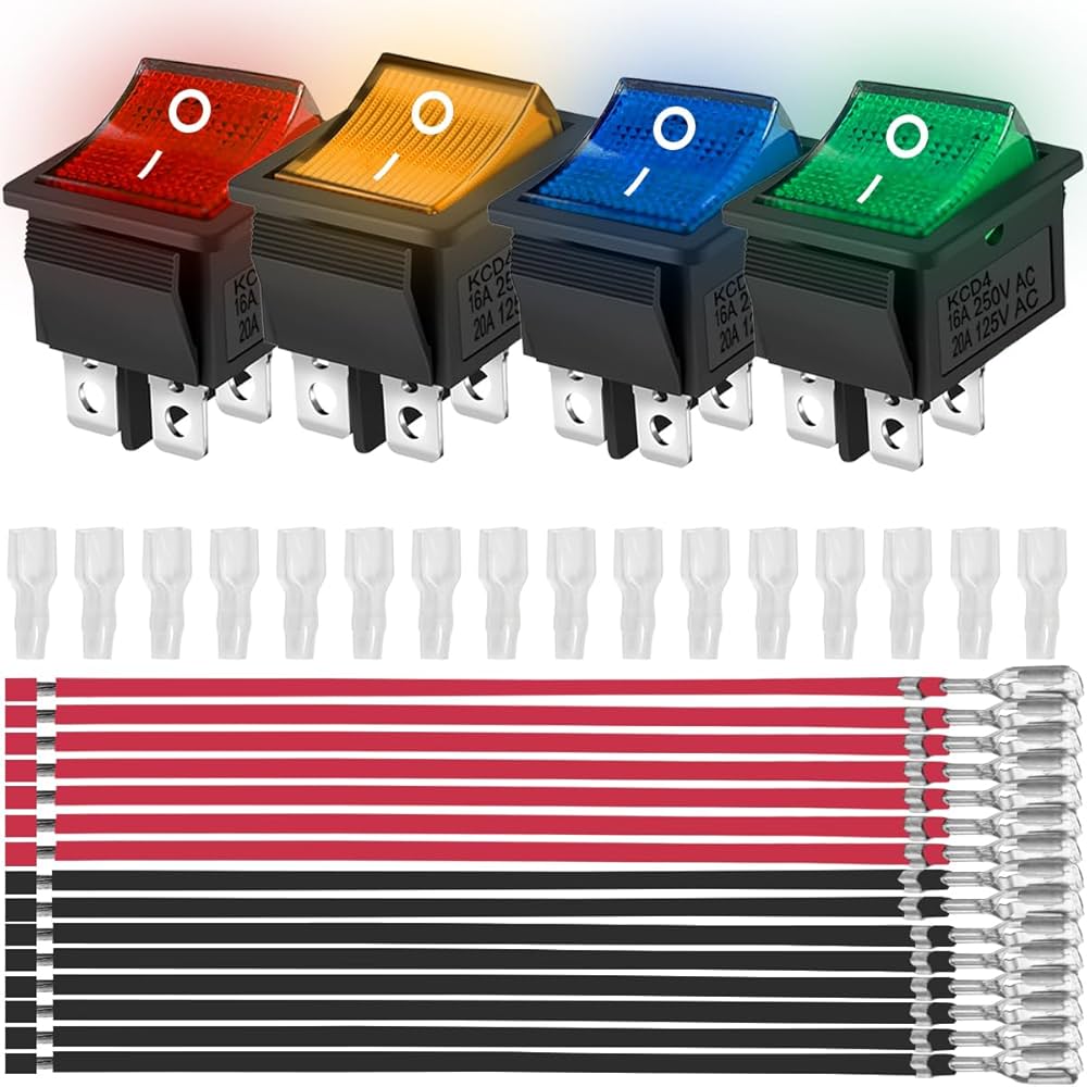 Amazon.co.jp: MKBKLLJY 4PCS ロッカートグルスイッチ AC 16A 250V/20A Amazon.co.jp: MKBKLLJY 4PCS ロッカートグルスイッチ AC 16A 250V/20A